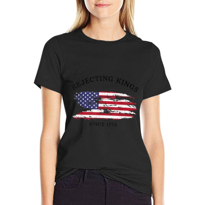 Retro Rejecting Kings Since 1776 Protest Pro Democracy  Polyester Blend T-Shirt