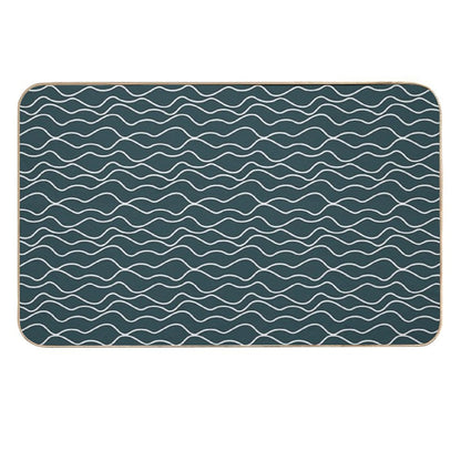 Mountains in Dark Blue  Slip-Resistant Bath Mat