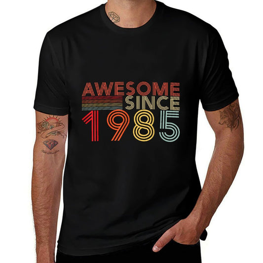 Retro 40 Birthday Decorations Men 40yr 1985 40th Birthday  Rolled Sleeves T-Shirt