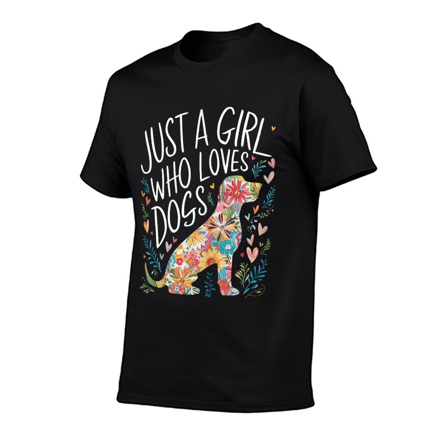 Dog Cute Just A Girl Who Loves Dogs  Polyester Blend T-Shirt