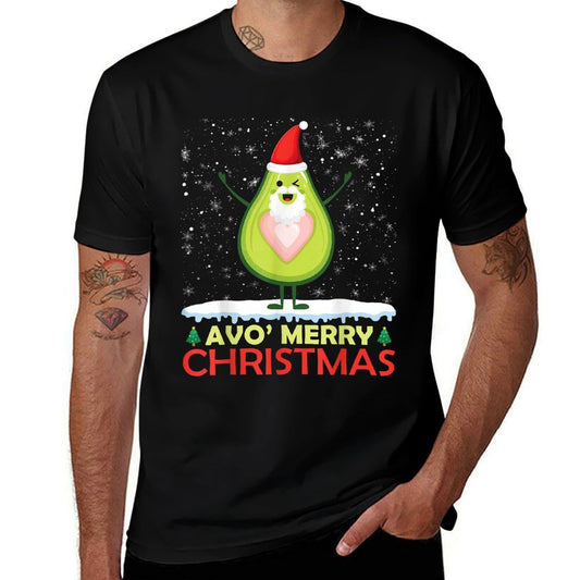 Santa Avocado Avo Merry Christmas Vegan Pajama Avocado Lover  Tagless Design T-Shirt