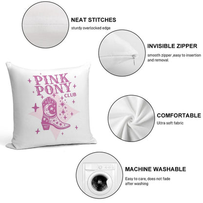 Pink Pony Club Soft Easy Maintenance Throw Pillow