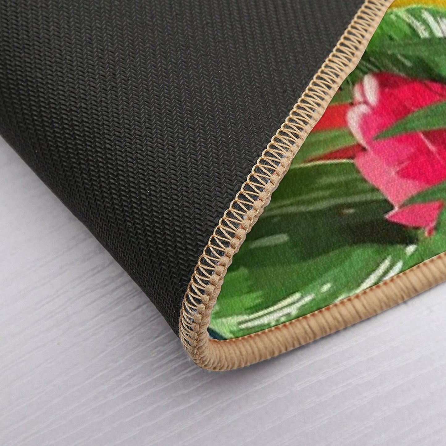 Fresh Parrot Tropical Banana Leaves Bouquet Durable Bath Mat