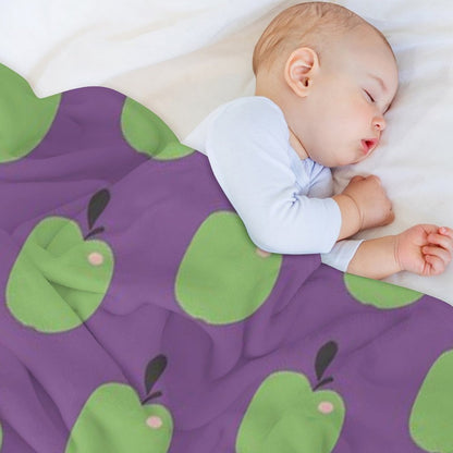 Green Apples  Edible Garden  Abstract Fruit Pattern Durable Throw Blanket