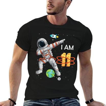11 Years Old Birthday Boy Astronaut Space 11th B-Day  Trendy Pattern T-Shirt