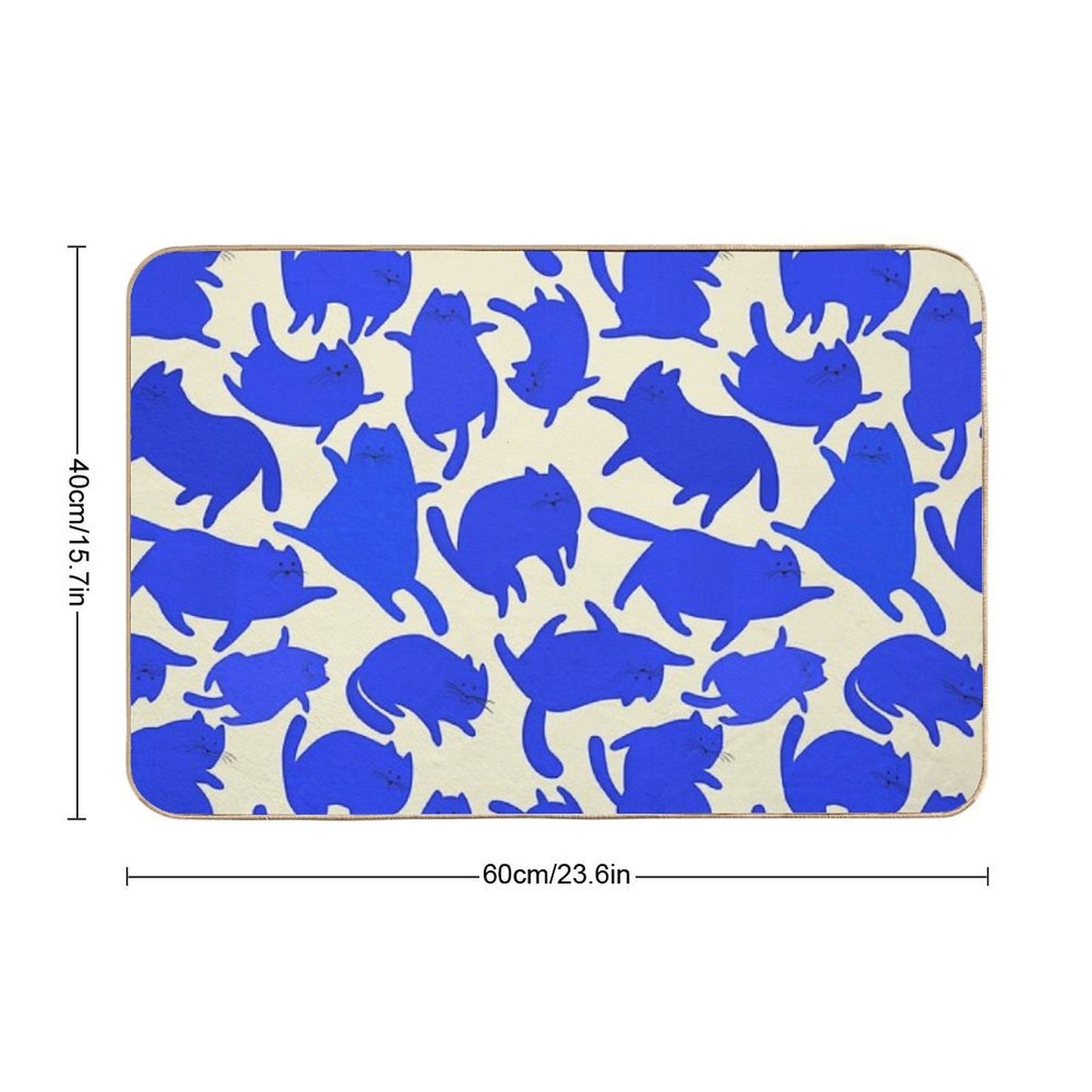 Blue Cats Pattern  Long-Lasting Bath Mat