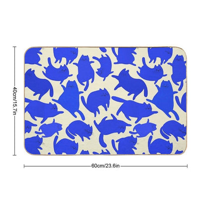 Blue Cats Pattern  Long-Lasting Bath Mat