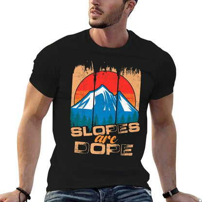 Slopes Are Dope  Mountains Winter Sports  Skiing Ski Premium  Oversized Silhouette T-Shirt