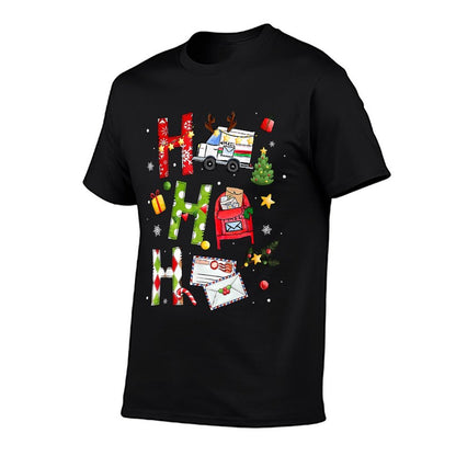 Postal Worker Ho Ho Ho Christmas Postal Worker Mail Delivery  Stretchy T-Shirt