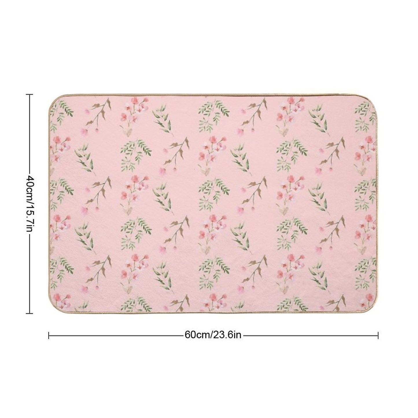 Pretty Pink Pattern Flowers  Pet-Safe Bath Mat