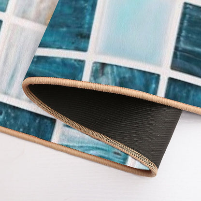 Geometric Marble Pattern  Slip-Resistant Bath Mat