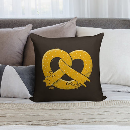 The Long Cat Is A Pretzel Soft Ultra-Soft Texture Throw Pillow