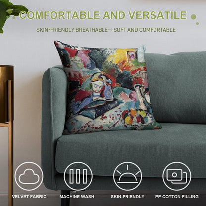 Henri Matisse - Interior with A Girl Reading - Exhibition Poster Soft Home Decor Throw Pillow