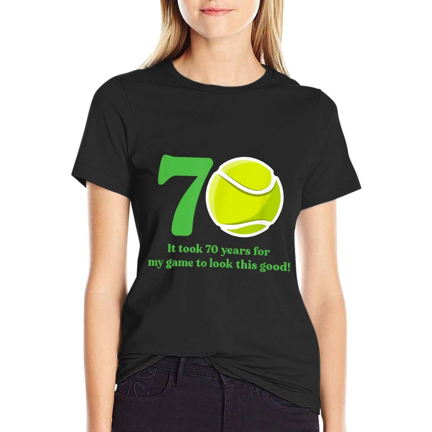 70 Year Old Tennis Player 70th Birthday  Quick-drying T-Shirt