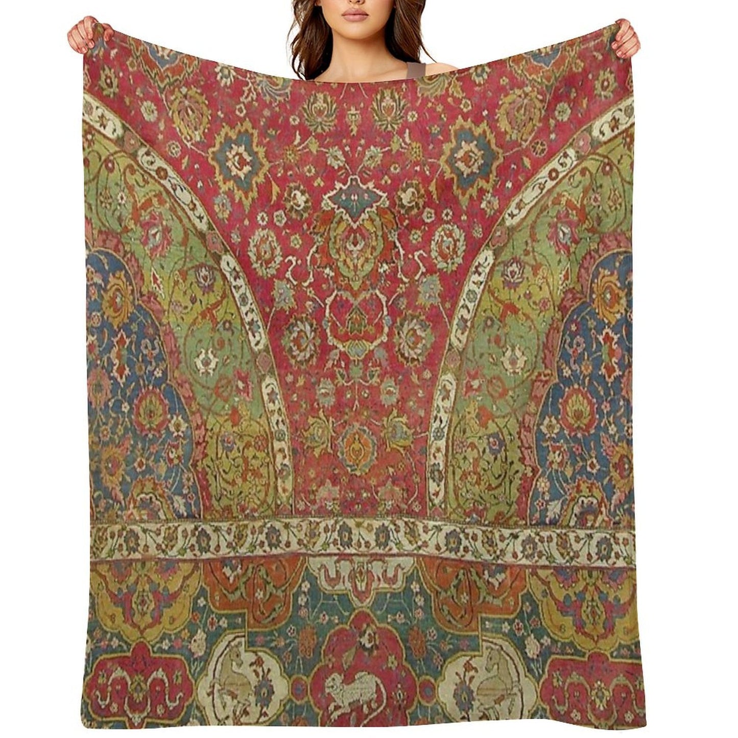 Antique Kilim 8 Velvety-soft Throw Blanket