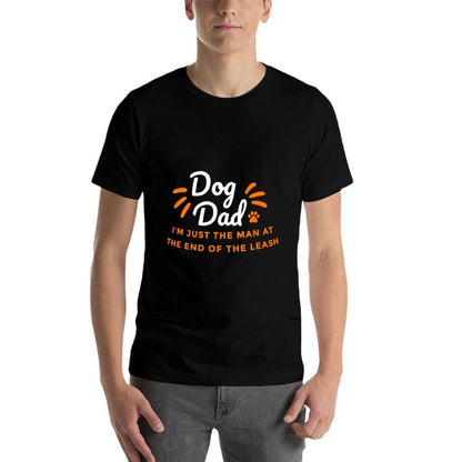 Dog Dad, Just The Man at The End of The Leash - Fathers Day  Trendy Pattern T-Shirt
