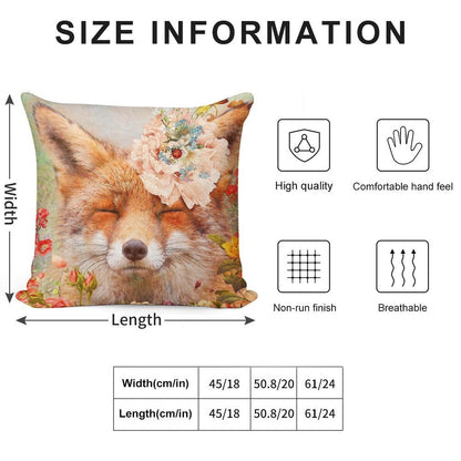Happy Fox Soft Skin-Friendly Throw Pillow