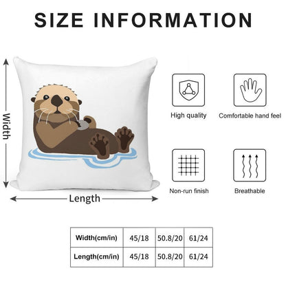 Otter Emoji Soft Style Accent Throw Pillow
