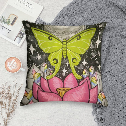 Lunar Moth Soft Reinforced Edging Throw Pillow