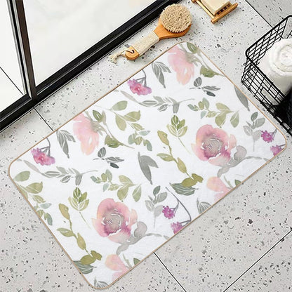 Watercolor Flower Pattern  Versatile Bath Mat