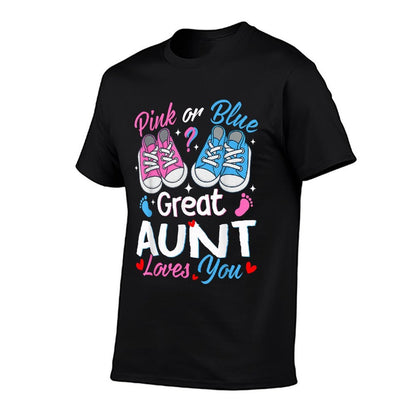 Pink Or Blue Great Aunt Loves You Gender Reveal  Durable T-Shirt