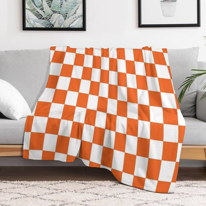 Tennessee Orange And White Checkerboard Versatility Throw Blanket