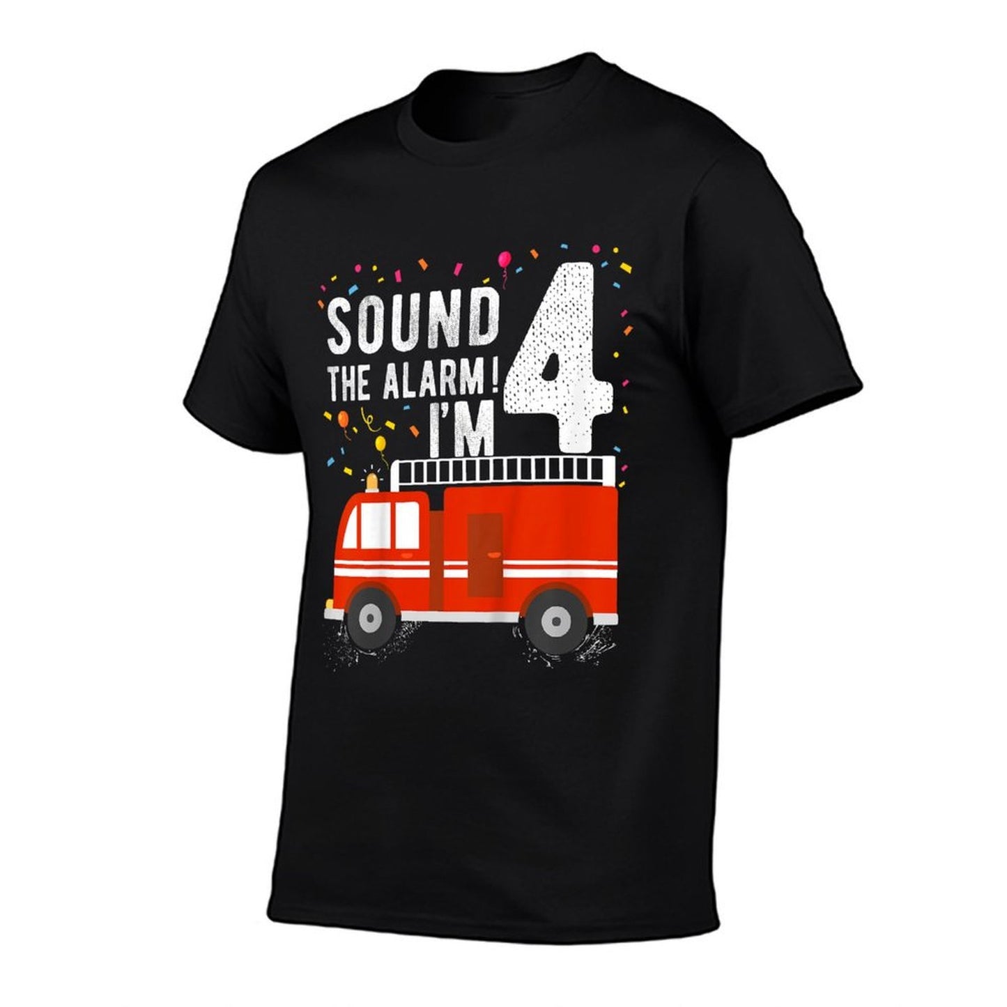 Kids Fire Truck 4th Birthday Boy 4 Year Old Firefighter  Breathable T-Shirt