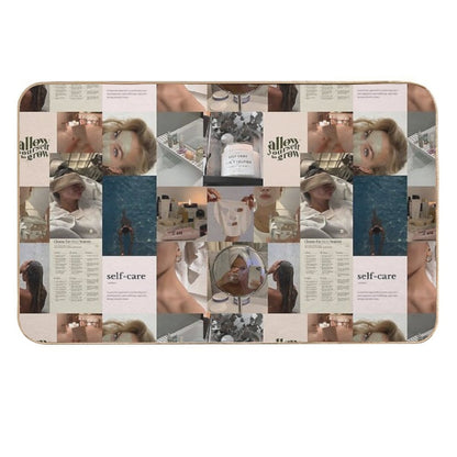 Self Care Aesthetic Collage  Non-Slip Bath Mat