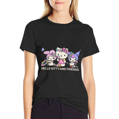 Sanrio Hello Kitty And Friends Flower Crowns, Small, Black  Moisture-wicking T-Shirt