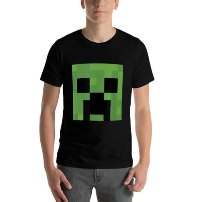 Minecraft Creeper Big Face Rolled Sleeves T-Shirt