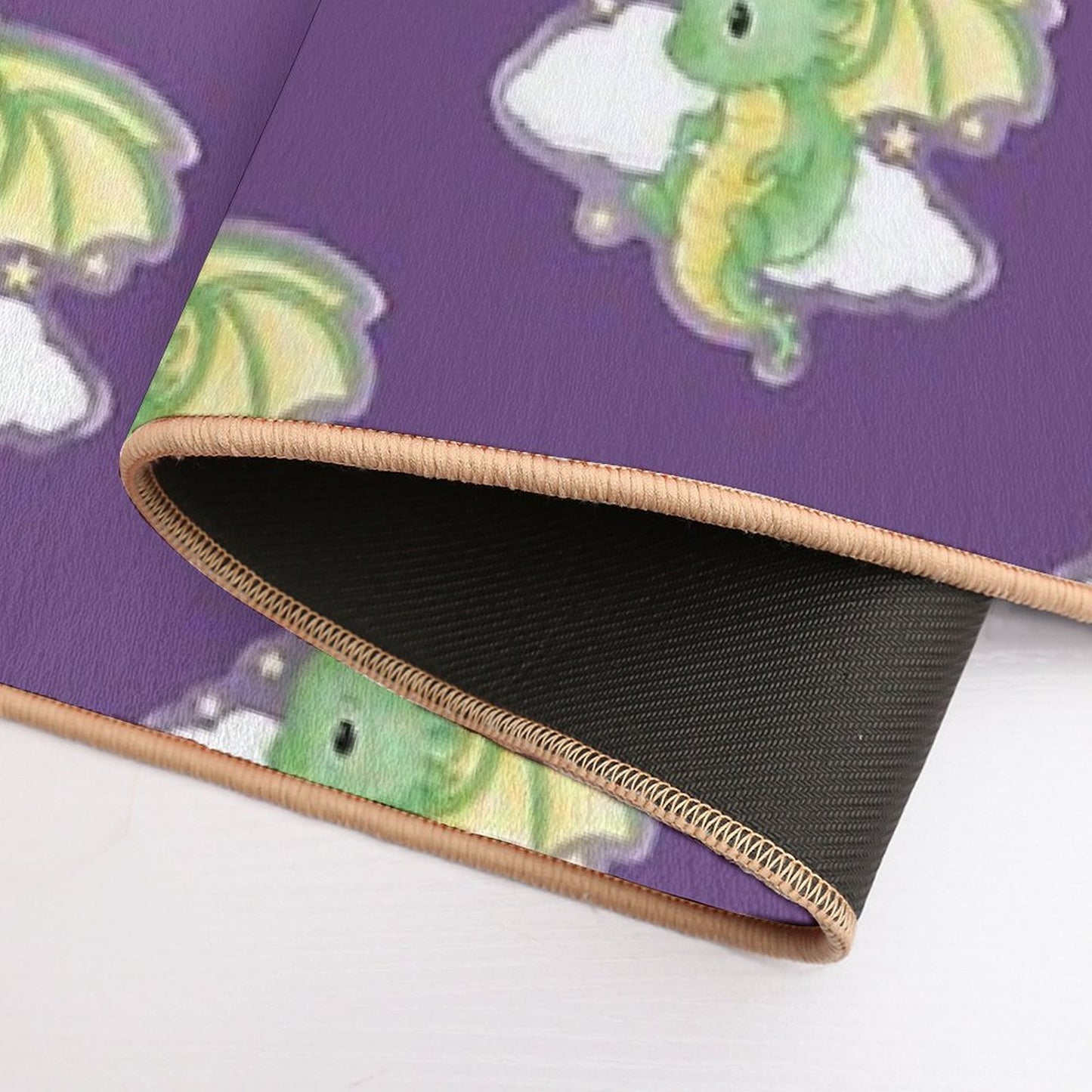 Cute Green Dragon Whimsical Fantasy Art  Eco-Friendly Bath Mat