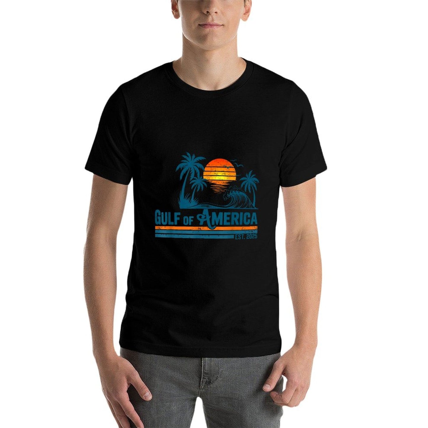 Retro Vintage Gulf Of US America 2025 American Gifts Eco-friendly Material T-Shirt