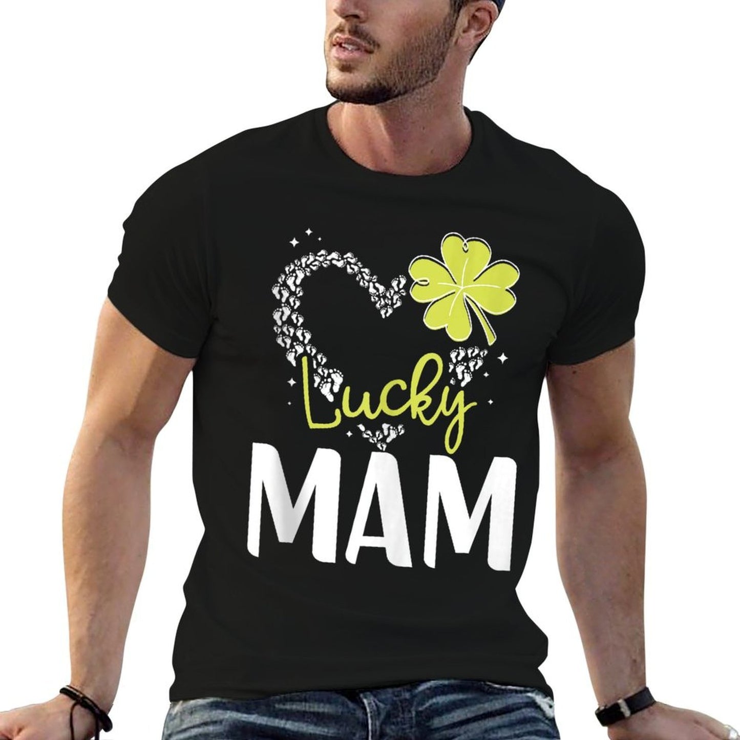 Funny Lucky Mam St Patricks Day Womens  Easy-care T-Shirt