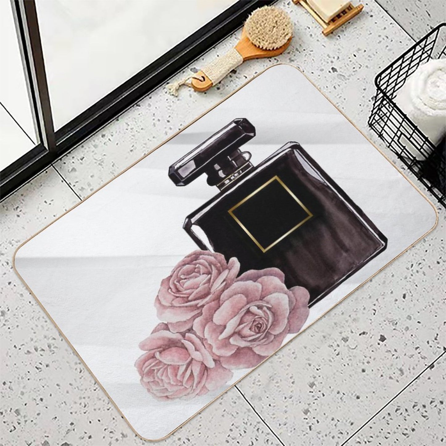 Floral Perfume - Bed And Bath Design  Stain-Proof Bath Mat