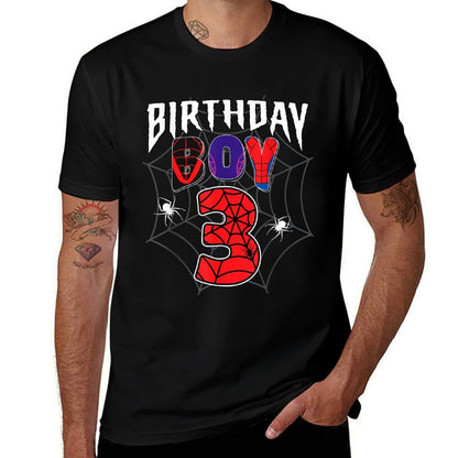 Birthday Boy 3 It's My 3rd Birthday Spider Party 3 Year Old  Stretchy T-Shirt