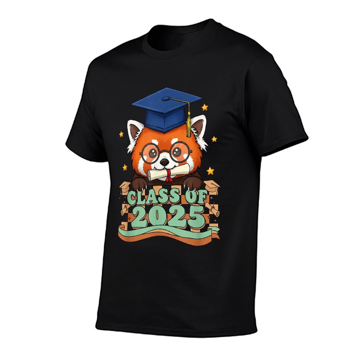 Graduate Red Panda Class Of 2025 Kids Mens Womens Graduation  Eco-friendly Material T-Shirt