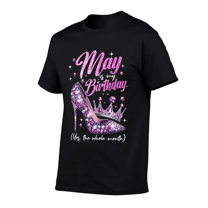 May Is My Birthday Yes The Whole Month  Oversized Silhouette T-Shirt