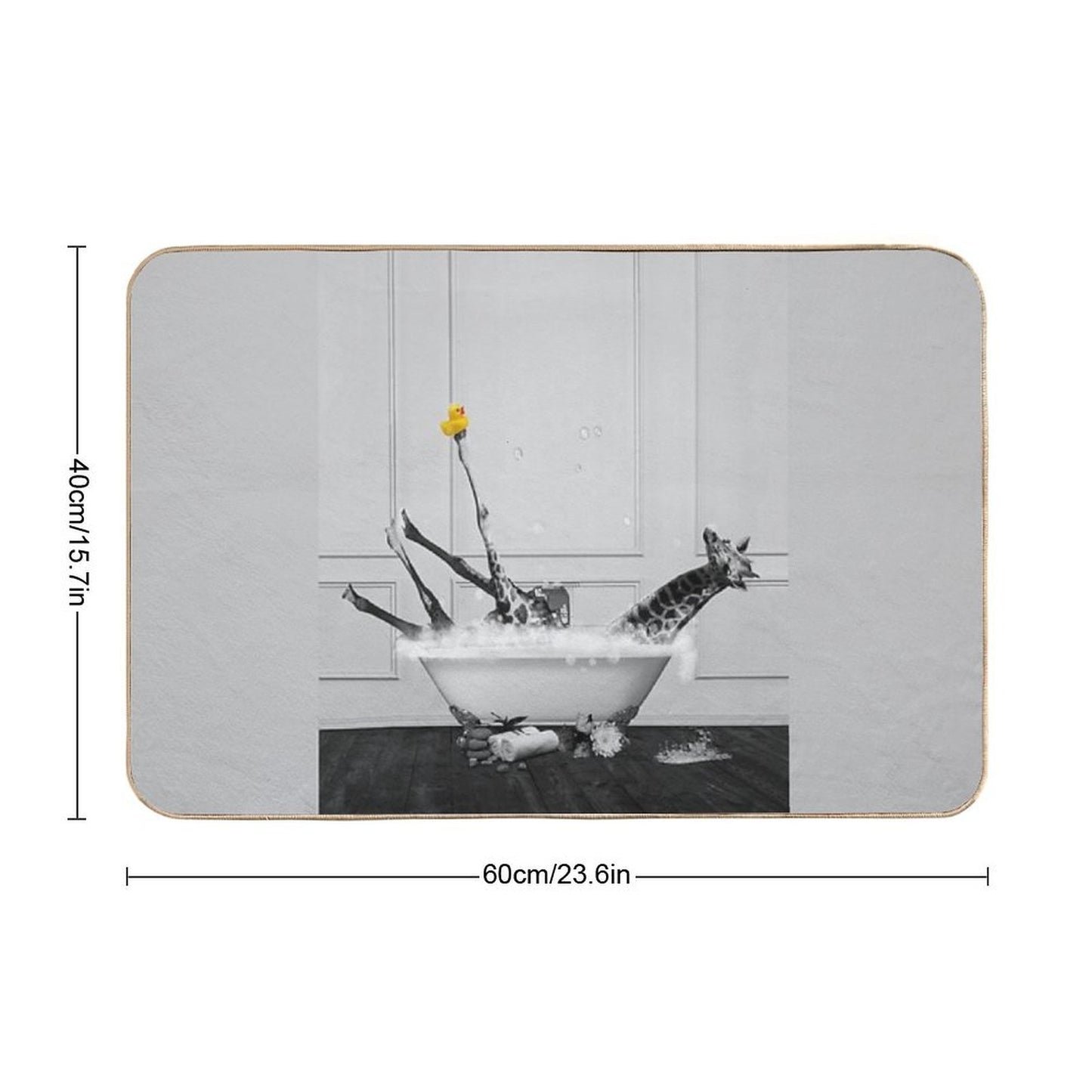 Giraffe on Bathtub Bubble Bath  Slip-Resistant Bath Mat