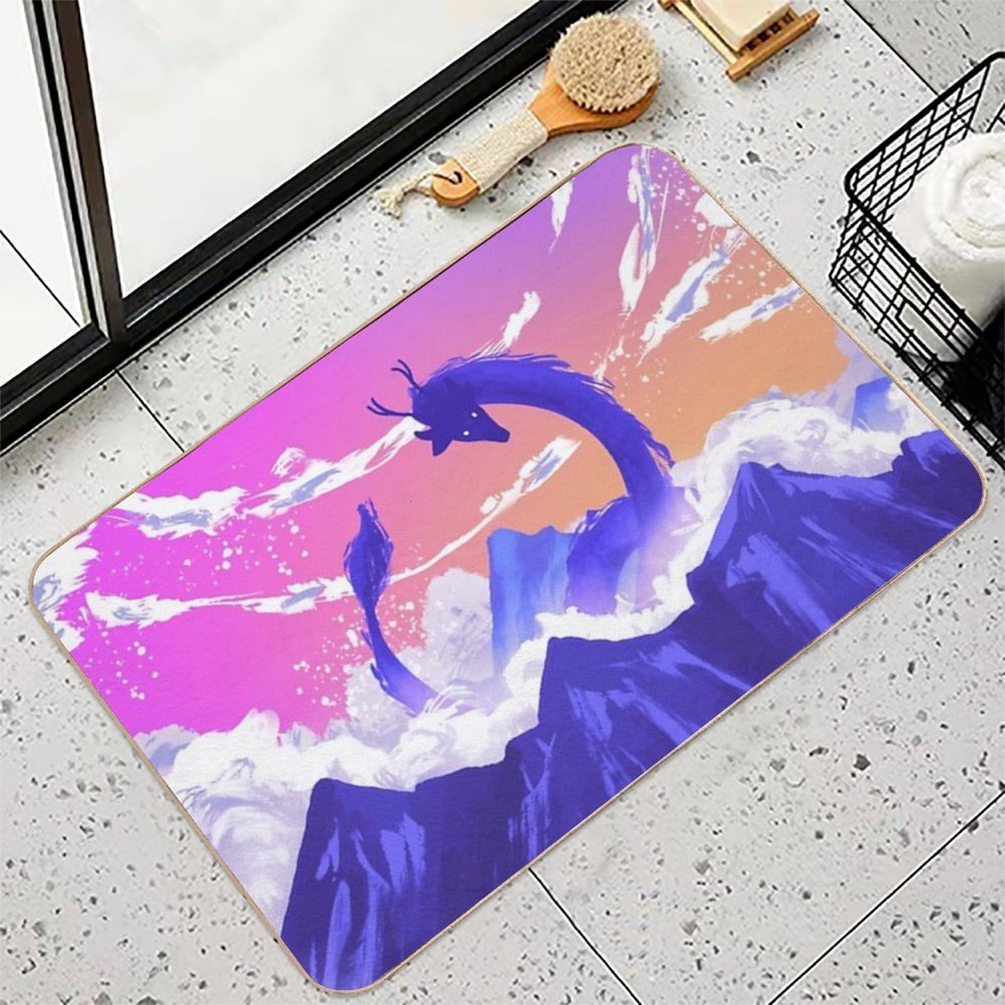 The Sleeping Dragon  Fade-Resistant Bath Mat