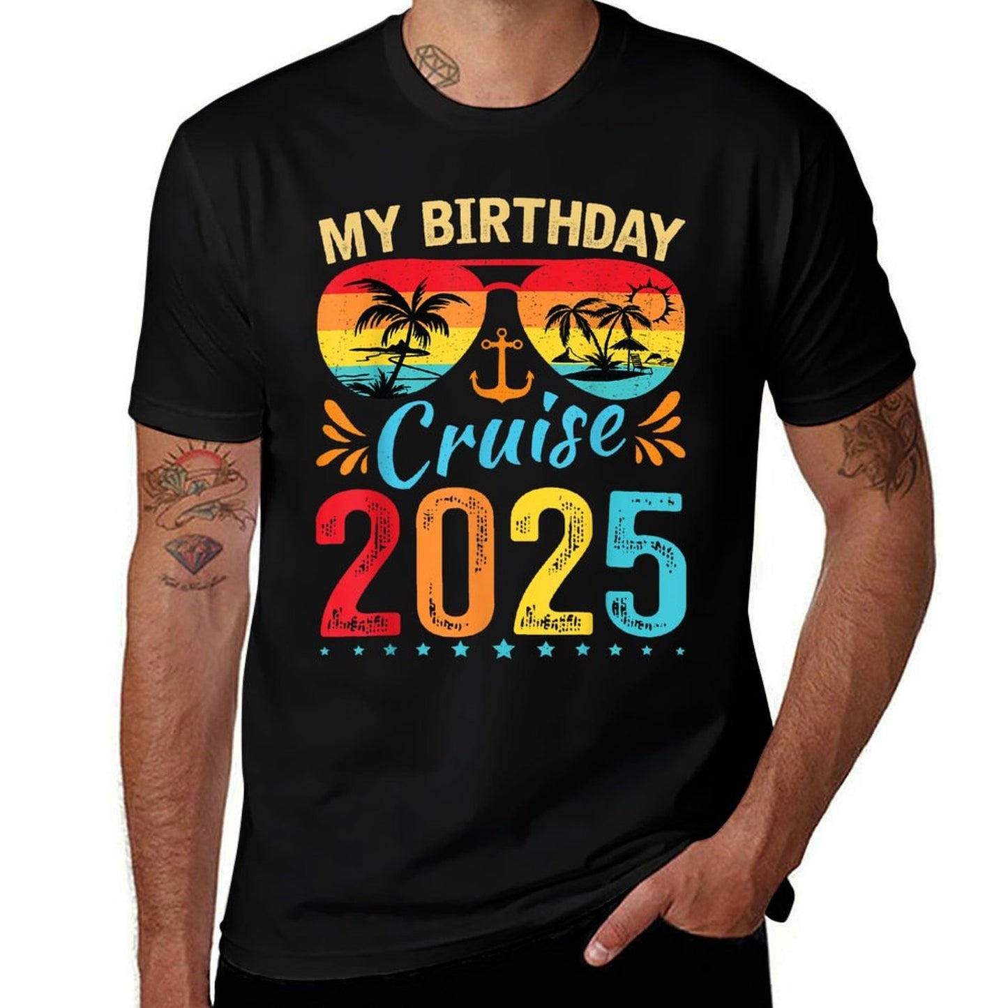 Festive My Birthday Cruise Ship Party 2025 Men, Women, Kids  Lightweight T-Shirt