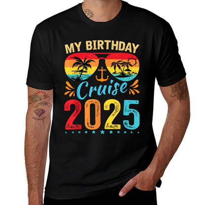 Festive My Birthday Cruise Ship Party 2025 Men, Women, Kids  Lightweight T-Shirt