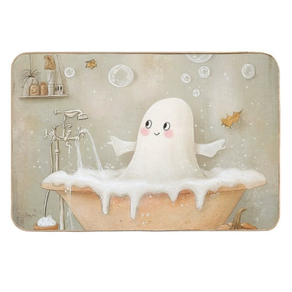 Cute Ghost Take A Bath  Toxin-Free Bath Mat