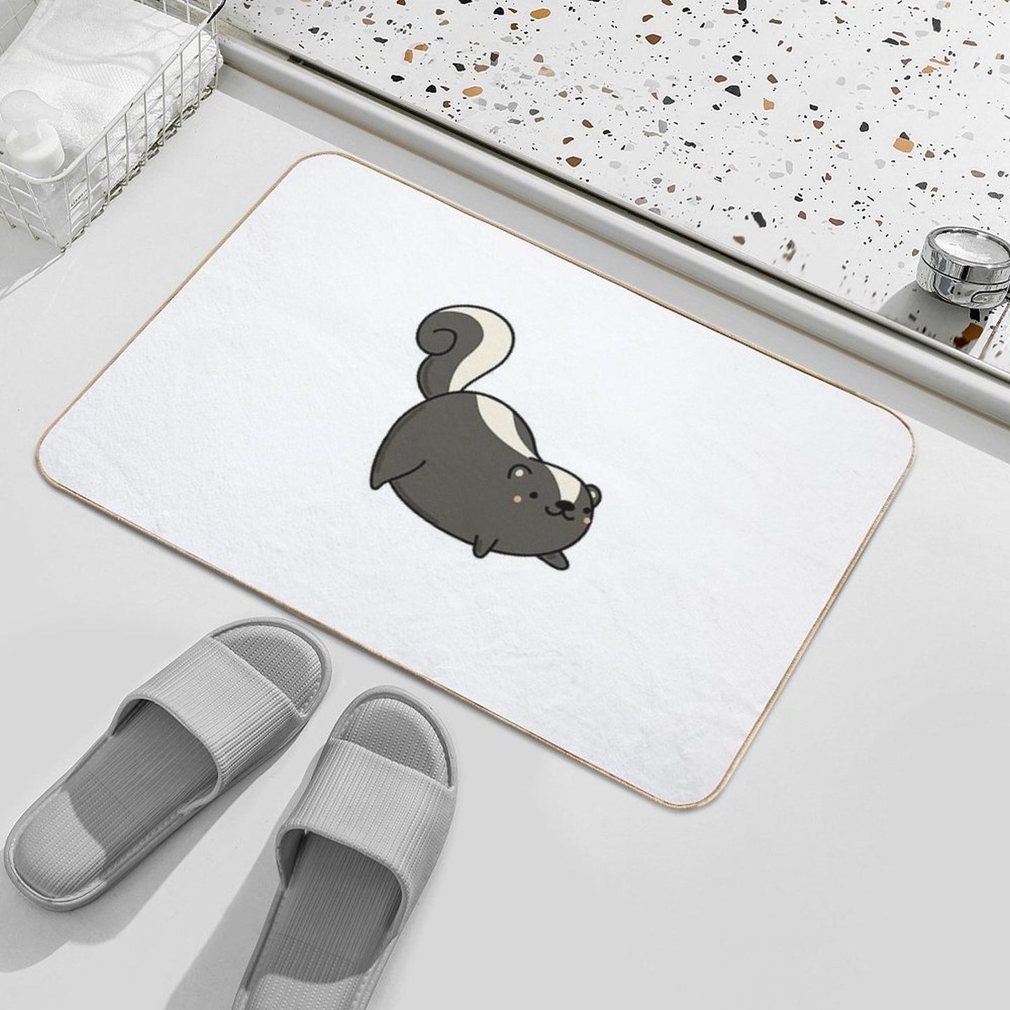 Kawaii Skunk  Odorless Bath Mat