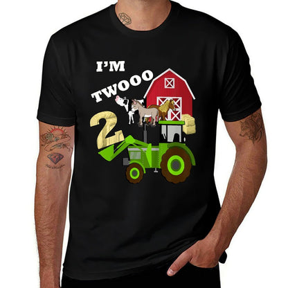 Cute & Sassy Custom Gifts Birthday 2 Im Twooo Tractor Farm Theme Gift  High-quality Stitching T-Shirt