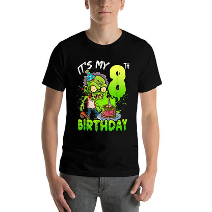 It's My 8th Birthday Zombie Lover 8 Year Old Boys Girls  Wrinkle-resistant T-Shirt