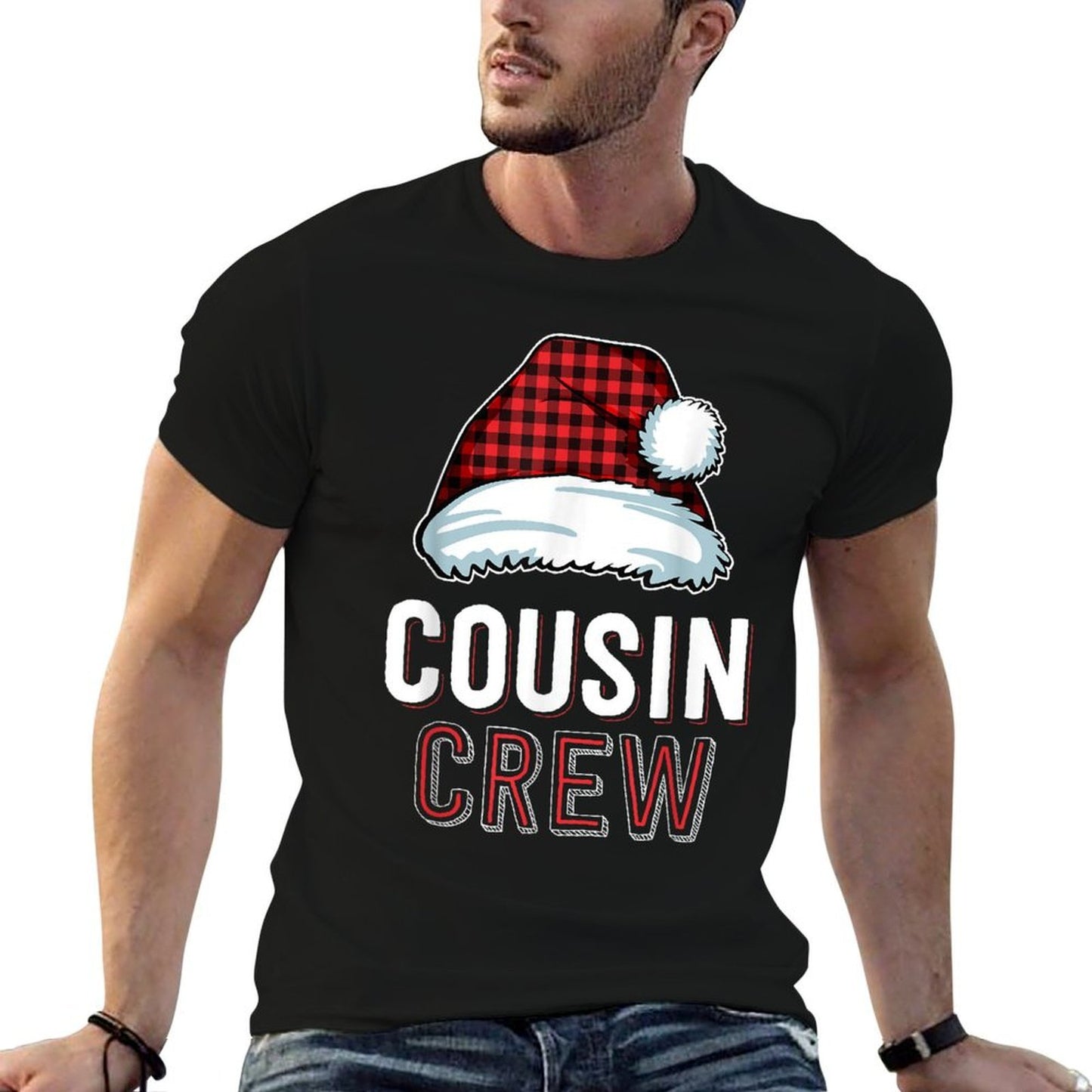 Cousin Crew Red Buffalo Plaid Family Matching Christmas  Trendy Pattern T-Shirt