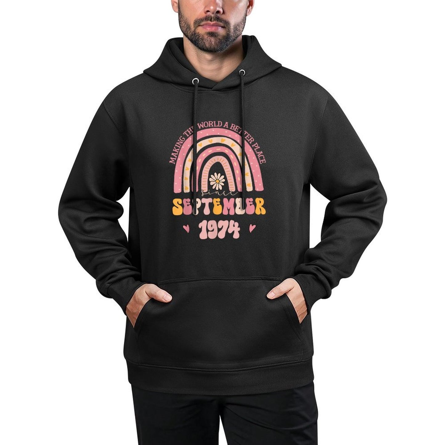 Turning 50 Retro September 1974 50th Birthday for Women Durable Construction Hoodie