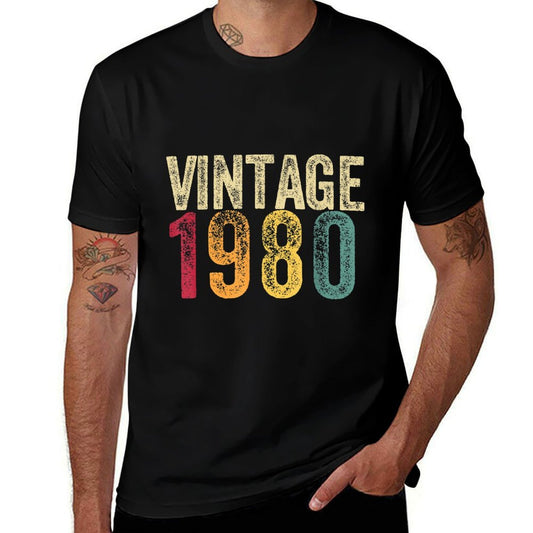 40th Birthday Gift 1980 40 Funny Retro Vintage Mens Womens  Breathable T-Shirt