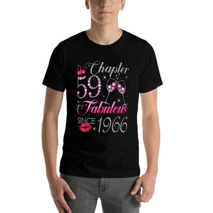 Chapter 59 Fabulous Since 1966 59Th Birthday Gift For Women  Rolled Sleeves T-Shirt
