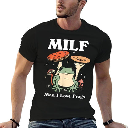 MILF Man I Love Frogs Vintage Retro Frog And Mushroom Funny  Quick-drying T-Shirt